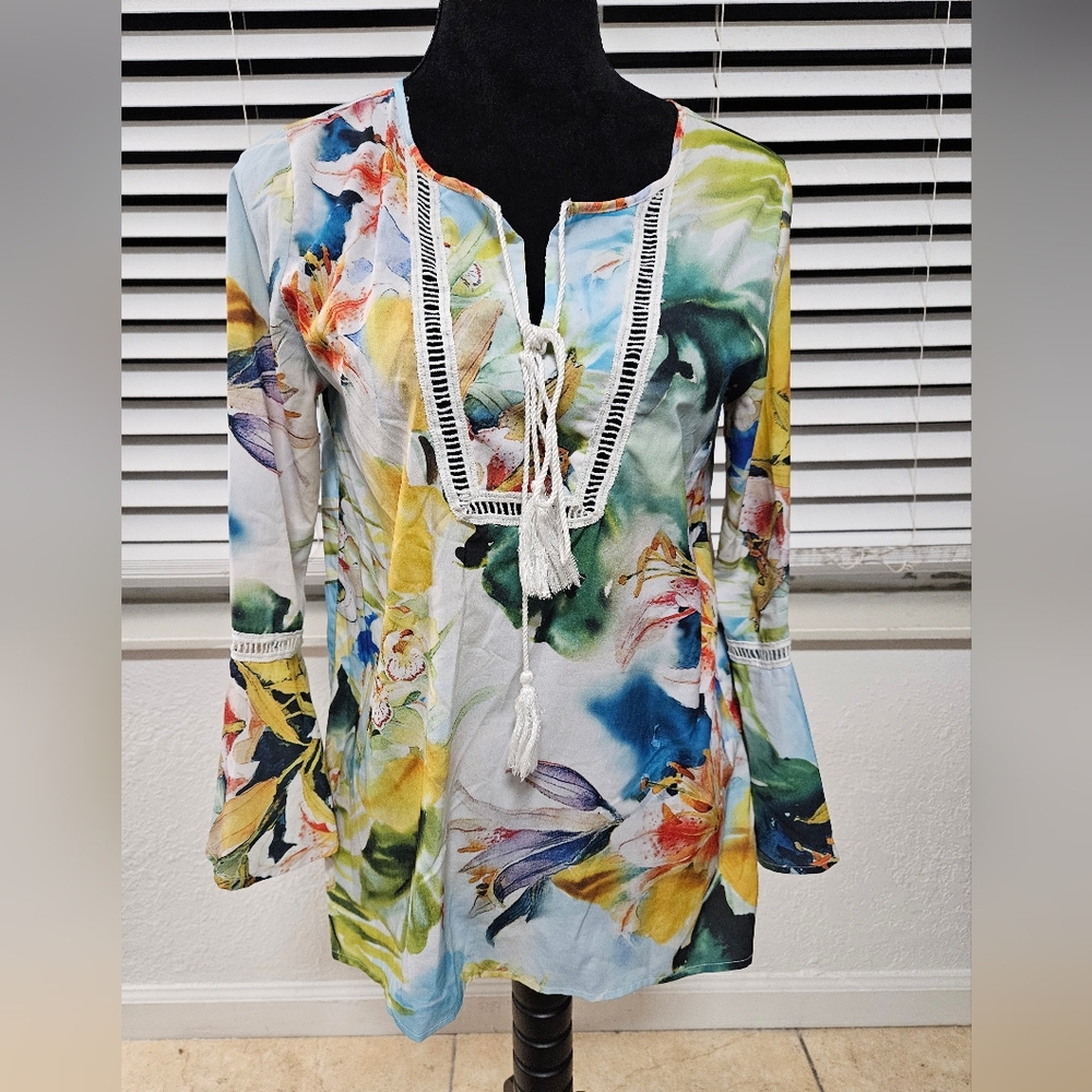 Women blouse floral print - size S